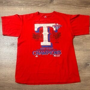 2011 Texas Rangers Red back to bk champions tee shirt size Medium